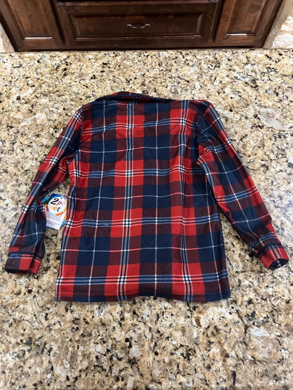 New - Sleep On It Red & Navy Plaid Kids Pajama Set | Size 3T